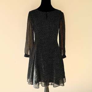 J. Crew Long Sleeve Polka Dot Chiffon Silk Dress